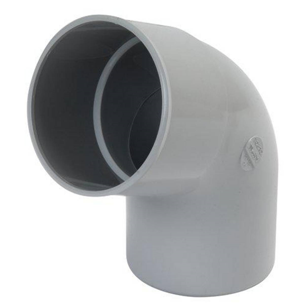 Coude Nicoll pour tube de descente cylindrique Ø 80 mm - Angle 67°30 - Mâle/Femelle - Techtan - Gris