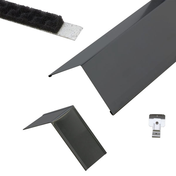 Kit de faîtage ventilé en zinc G3 VMZINC Anthra-Zinc pour 10 mètres de toiture