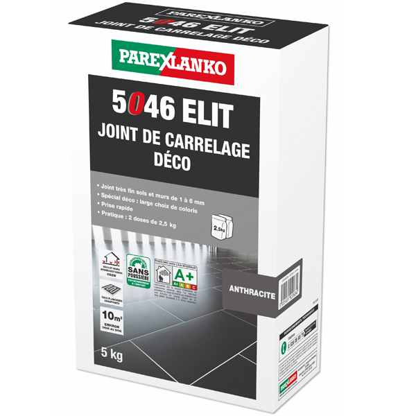 Joint de carrelage déco - 5046 Elit - sol et mur joints de 1 à 6 mm - Anthracite Sac de 5 KG