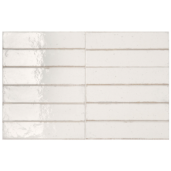 Faïence brillante effet zellige - Raku - 27,0 CM x 6,0 CM - ép. 8,00 MM - Warm White