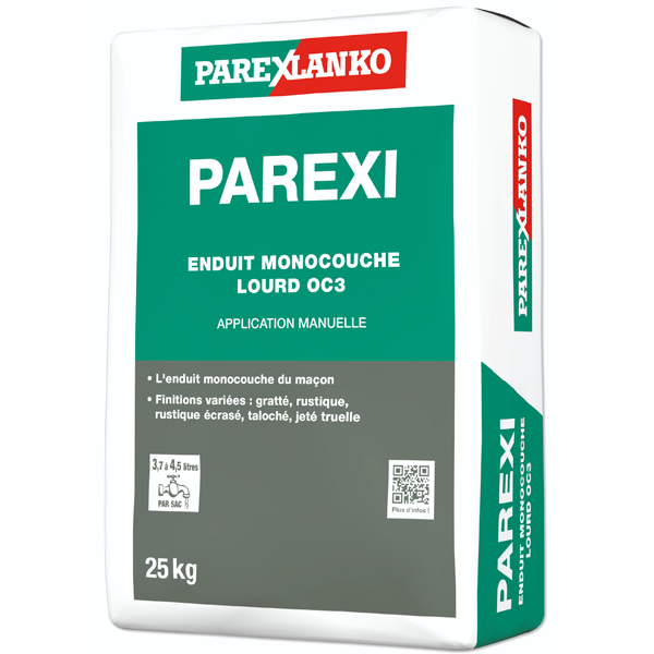 Enduit monocouche lourd OC3 - Parexi - spécial application manuelle
