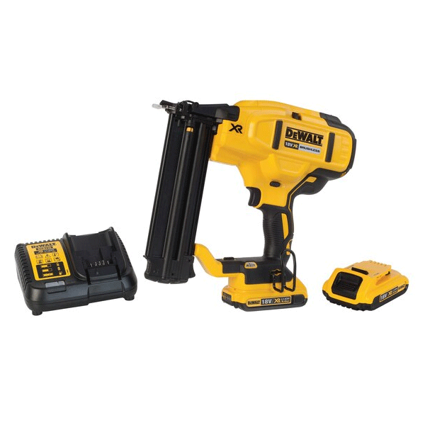 Cloueur de finition Dewalt 18 GA XR 18V 2 AH Li-Ion brushless – 2 batteries – coffret T-STAK -