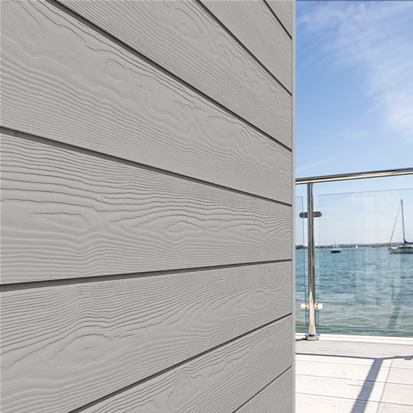 Lame de bardage en fibres-ciment Cedral Click finition relief - 186 MM x 12,00 MM - L. 3,60 M - Gris platine C05