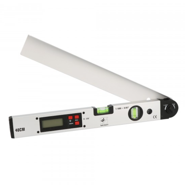 Mesureur d'angle digitale Wilmart - Ouverture 225° - Longueur 400 mm - Aluminium