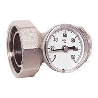 Porte thermomètre nickelé Male 1"- écrou 1"1/4