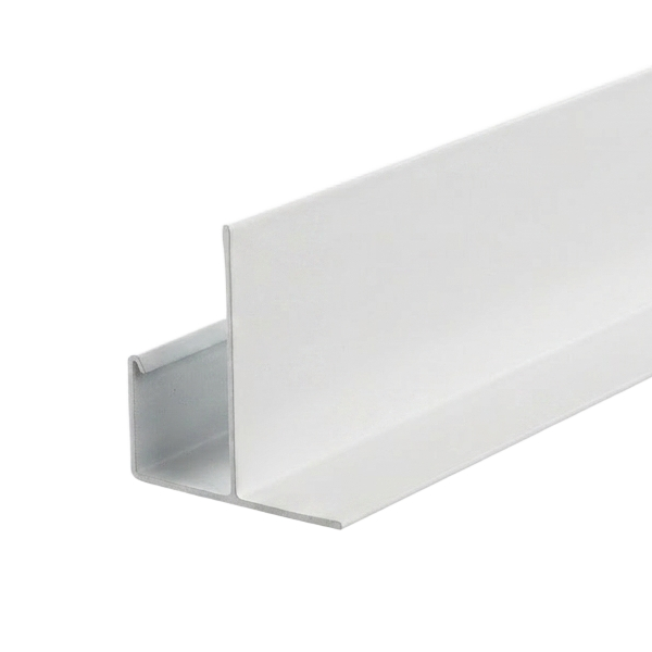 Profil de rive F en acier prélaqué blanc pour plafond suspendu - T15 / T24 - L. 3 m - Largeur 13,0 mm