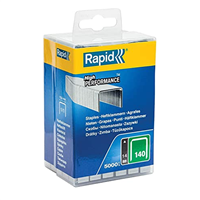 Agrafe en fil plat n°140 Rapid haute performante - acier galvanisé - longueur 14 mm - boîte de 5000