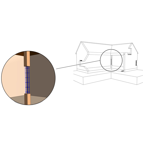 Armature de poteau en acier E15 - section 10 x 10 cm - 4 fils de diamètre 10 MM - longueur 6,00 M