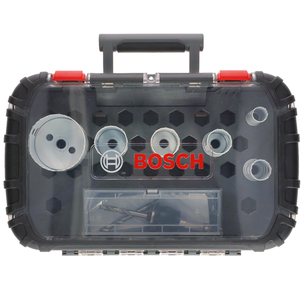 Coffret de 6 scies trépans Bosch pour plombier avec adaptateur Power-Change et 2 forets