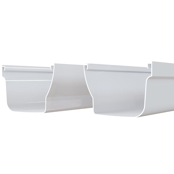 Gouttière moulurée MEP La Réversible en PVC Blanc - développé 300 MM - longueur 4 M