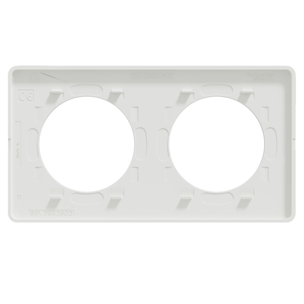 Plaque de finition double Schneider Odace Touch pour 2 postes encastrés - bronze brossé liseré blanc