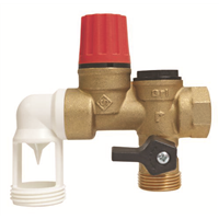 Groupe de sécurité pour chauffe eau NF 3/4" à Garde d'air coudé - Siège inox pour eau agressive