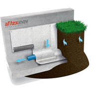 ALVEODRAIN EV : PROTECTION & DRAINAGE MUR ENTERRE/RL DE 55M2/50X1.1M. PRIX AU M2