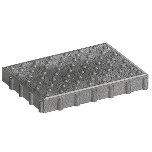 Dalle podotactile certifié NF - TACTILGRIP 6 - pierre reconstituée - 42 x 60 cm - ép. 6 cm - Noir profond