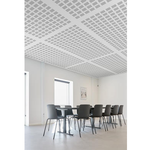 Dalle de plafond dépolluante à perforation linéaires - Gyptone Activ'Air Line 4 - à bord Bords A (droits) - 600 MM x 600 MM
