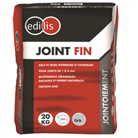 Joint fin Gris Edilis pour sols et murs - 1 à 4 mm de largeur - Sac de 20 KG