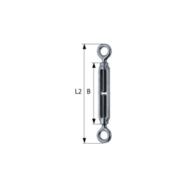 Tendeur à lanterne estampé 2 oeillets diamètre tige filetée acier galvanisé M8