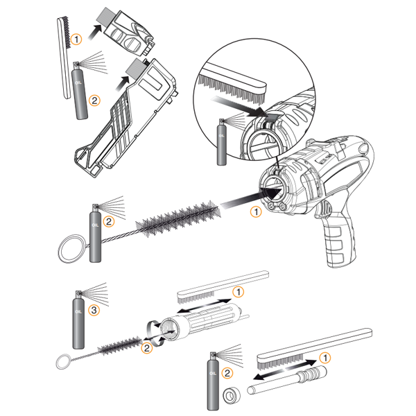 Vaporisateur d'huile Spit pour cloueurs à poudre P370 et P560 - bouteille de 30 mL