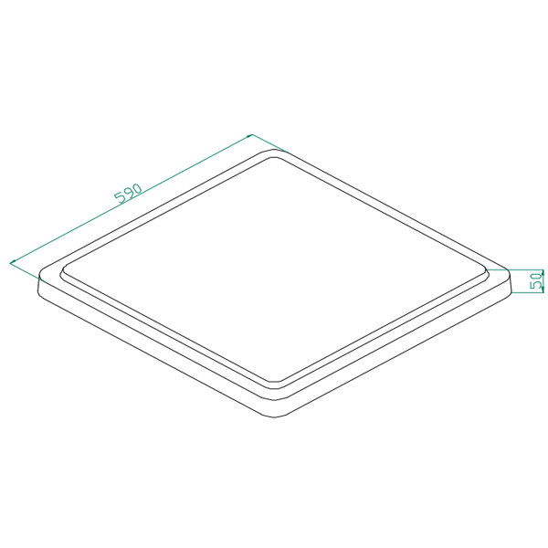 Couvercle à emboîtement RC50 pour regard d'eaux pluviales RM50 - béton classe  - 59 x 59 x 5 CM