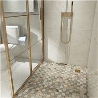 Carrelage mosaïque céramique antidérapante - 5 x 5 cm - Bali - plaque de 30,6 x 30,6 cm - Beige