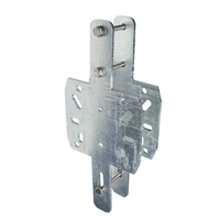 Platine de fixation en acier galvanisé pour montage abreuvoirs dos à dos sur barrière de 4 ou 5 tubes Ø60 max - visserie incluse