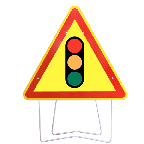 Panneau d'avertissement et signalisation triangulaire - Feux tricolores - AK17 Taliaplast classe T1
