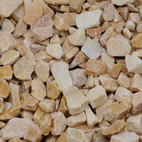Gravillon calcaire marbre Giallo Sienna 8/16 - Sac de 25 kg