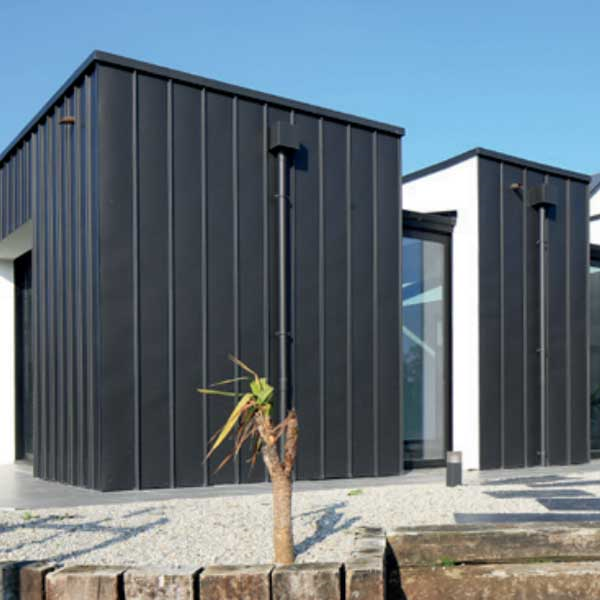 Boîte à eau zinc carrée pour raccordement pluvial - 220 x 220 x 220 mm - Ø 100,0 MM - Anthra-zinc