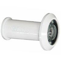 Judas optique Abus 2203 avec cache et 3 rallonges pour porte de 35 à 106 mm - Ø 14 mm - vue à 200° - blanc