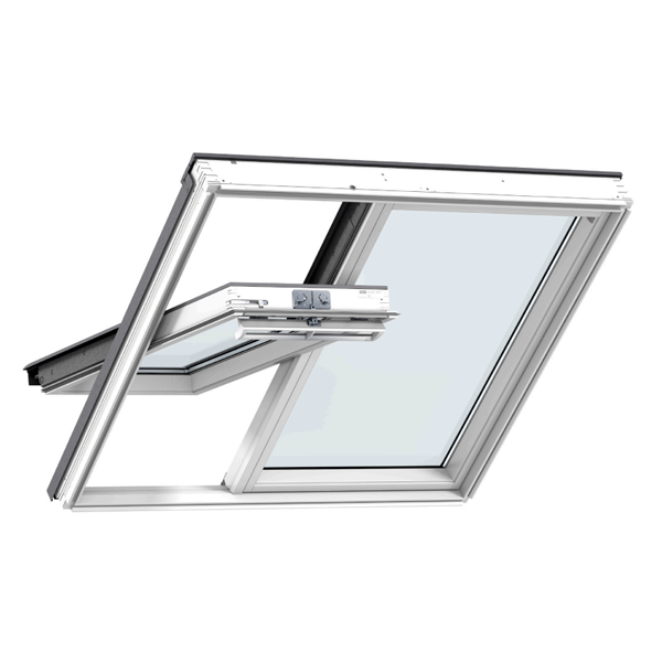 Fenêtre de toit Velux GGLS 2en1 - Rotation manuelle - Vitrage confort - WhiteFinish - 127,0 CM x 118,0 CM