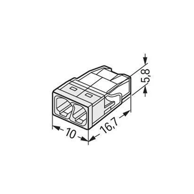Borne boîte de dérivation compact - Wago 2273-202 - fils rigides 2 x 2.5 mm² - boîte de 40