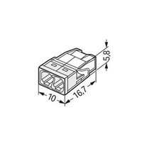 Borne boîte de dérivation compact - Wago 2273-202 - fils rigides 2 x 2.5 mm² - boîte de 40