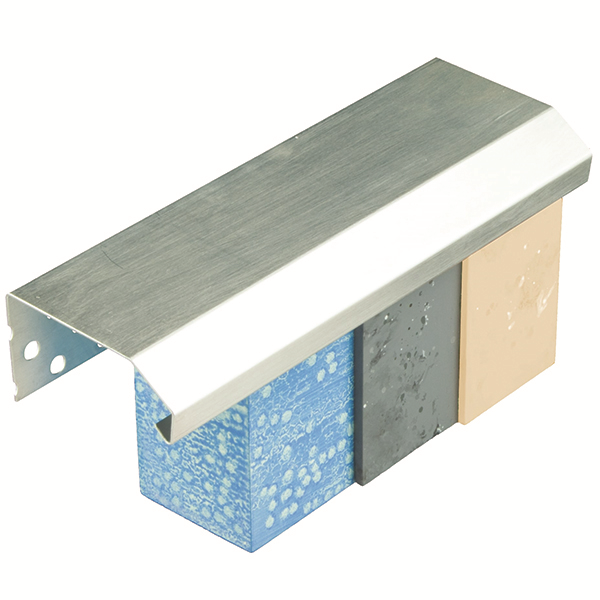 Profilé de couronnement en aluminium système PARISO Parex - IPCA140 - L. 2,5 M