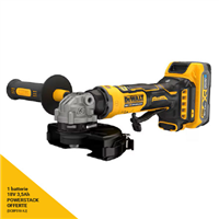 Meuleuse d'angle sans fil 18V 125 mm - DCG404S2T-QW Dewalt - En coffret avec 2 battries 3,5 Ah Powerstack et chargeur