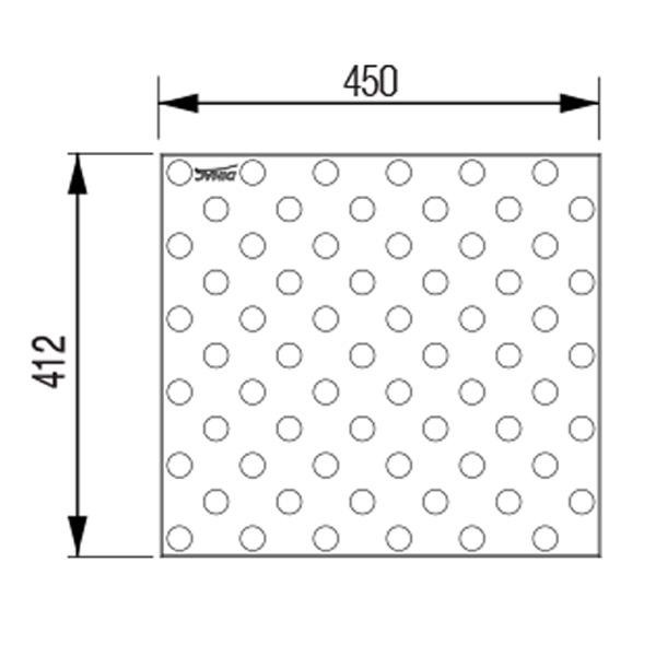 Dalle podotactile adhésive pour sol intérieur - Dinalert Dinac - 450 MM x 412 MM - Noir