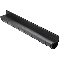 Caniveau MEAHOME noir avec couverture à fente TSL en PE A15 1M