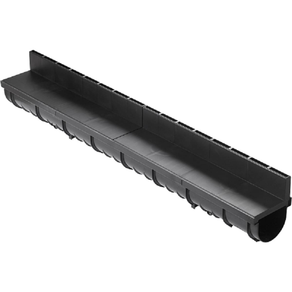 Caniveau MEAHOME noir avec couverture à fente TSL en PE A15 1M