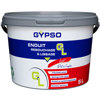 Enduit de rebouchage et de lissage prêt à l'emploi Gypso GL Light pour mur et plafond - seau de 5,0 LTR