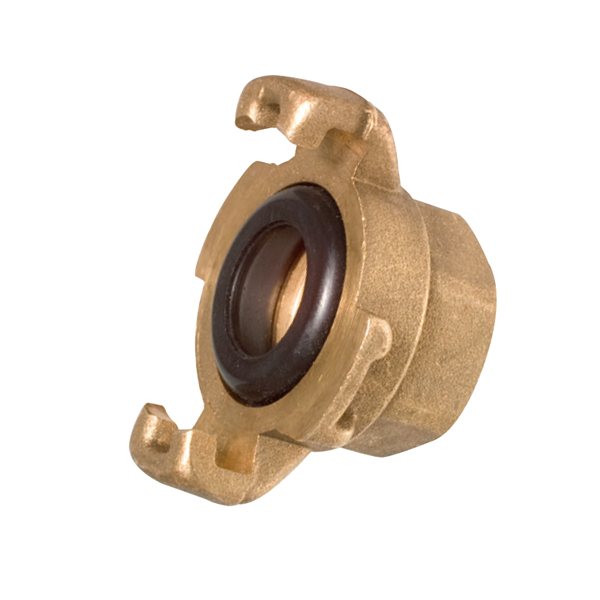 Raccord express femelle à collerette avec joint pour tuyau arrosage - 20 x 27 - 3/4" - Fitt - Laiton