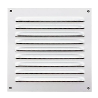 Grille de ventilation à persiennes intérieure et extérieure avec moustiquaire 150 x 150 mm Blanc