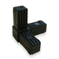 Raccord pour tube carré Alu - Type 3 - 20 x 20 mm - lot de 2