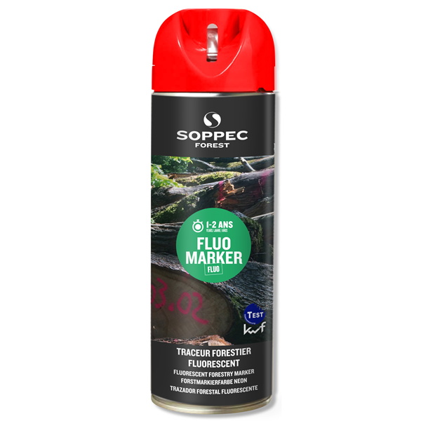 Traceur forestier Fluo Marker durée 12 mois rouge fluorescent 500 ml