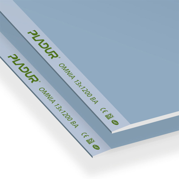 Plaque de plâtre hydrofuge à haute performance - Pladur Omnia BA13 - 2,50 M x 1,20 M