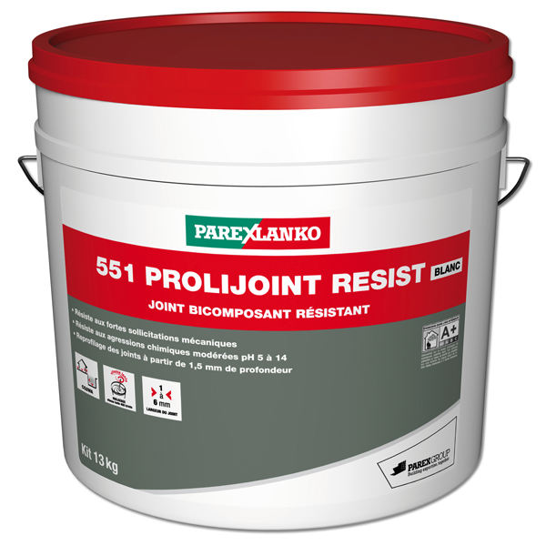 Joint carrelage technique PROLIJOINT RESIST 551 Blanc - 1 à 6 mm - Kit de 13 kg
