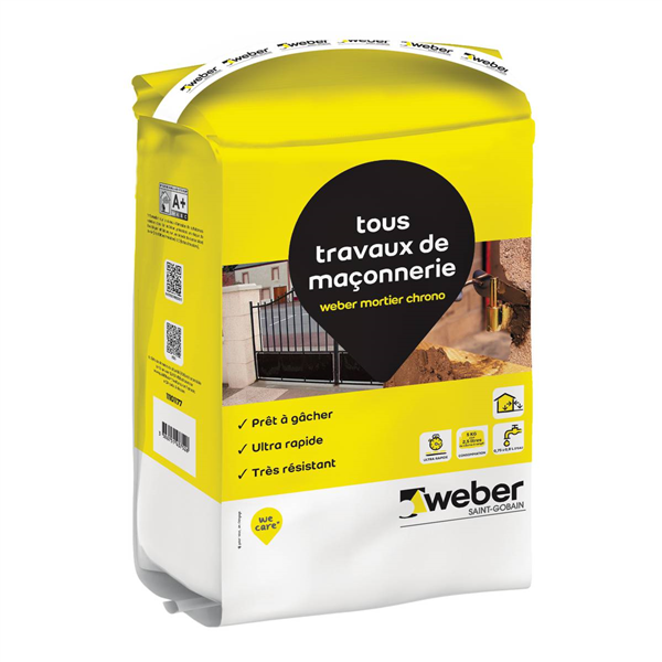 Mortier rapide WEBER MORTIER CHRONO ENAE prêt à l'emploi 5,0 kg