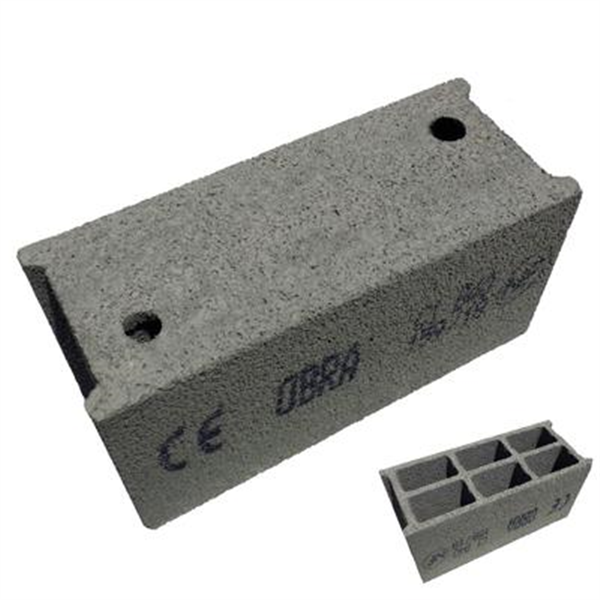 Bloc béton creux retourné 500 x 200 x 250 mm - B40 OBRA - 3 parois 6 trous CE NF