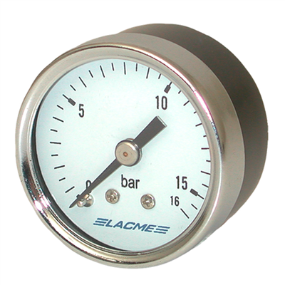 Manomètre 0 à 16 bar - Lacmé - Diamètre 40 mm - Raccord dorsal 1/8"M - Hublot en verre