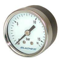 Manomètre 0 à 16 bar - Lacmé - Diamètre 40 mm - Raccord dorsal 1/8"M - Hublot en verre