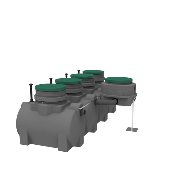 Chasse à auget ECOFLO PE - 2 x 800 L (bidirect.)