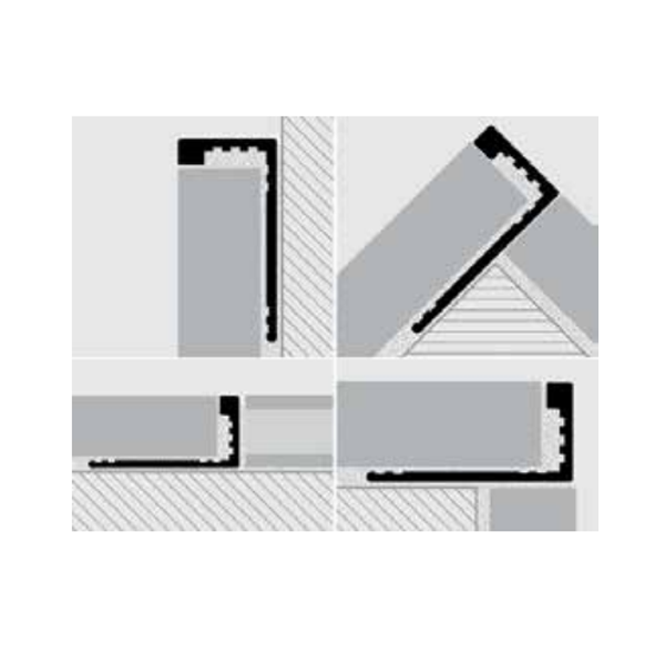 Baguette d'angle PVC pour carrelage forme plate - Proterminal - 8,00 MM x 2,70 M - Blanc